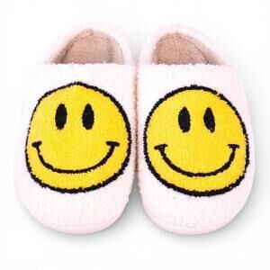 Yellow smiley face slippers